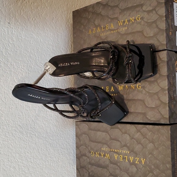 azalea wang Shoes - 🤍 Black rhinestone stiletto sandal